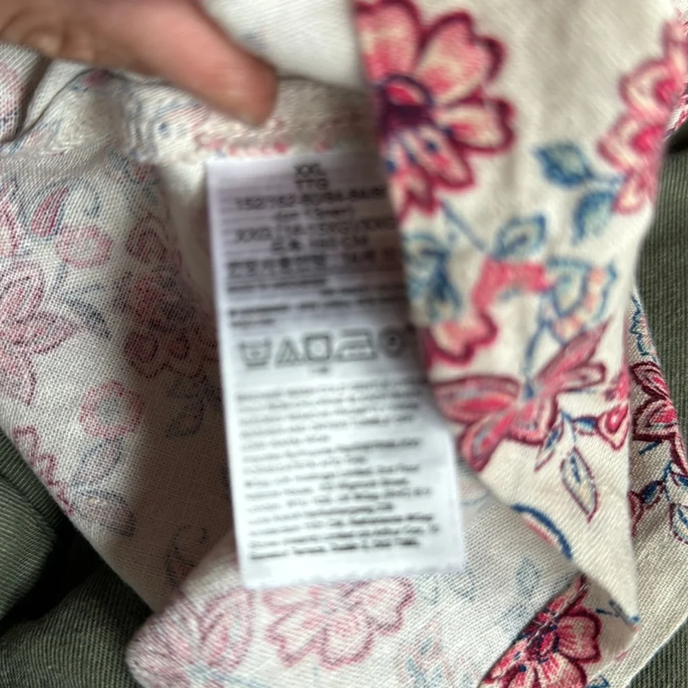 Gap Linen Blend, Front Half Button Down, Cinch‎ Waist, Floral Dress